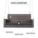 Outsunny 2 Person Wicker Hanging Swing Bench, Front Porch Swing Outdoor Chair with Cushions 550 lbs. Weight Capacity for Backyard, Garden, Grey - DTYStore