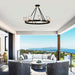 Matte Black + Gold Wagon Wheel Chandelier Farmhouse Modern Small Crystal Round Chandelier for Living Room Kitchen Island Foyer Hallway Entryway Bedroom Rustic Dining Room Light Fixture Ceiling Hanging