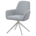 Light Grey and Chrome Flare Arm Side Chair - DTYStore