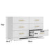 White Color Large 6 Drawers Chest of Drawer Dressers Table with golden handle - DTYStore