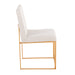 High Back Fuji Contemporary Dining Chair in Gold Steel and Beige Fabric by LumiSource - Set of 2 - DTYStore