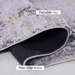 DTY Signature 8x10 Area Rugs for Living Room, Washable Rug, Low-Pile, Non-Slip, Non-Shedding, Foldable, Kid & Pet Friendly - Area Rugs for living room, bedroom, kitchen (Gray/Gold, 8' x 10') - DTYStore