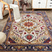 Area Rug 6x9 Vintage Bohemia Large Persian Non-slip Washable Rug For Living Room Kitchen Bedroom Living Room Flower Design Blue/Gold - DTYStore