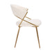 Jie Glam Dining Chair in Gold Steel and Cream Velvet by LumiSource - Set of 2 - DTYStore