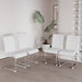 Modern Dining Chairs,PU Faux Leather High Back Upholstered Side Chair with C-shaped Tube plating Metal Legs for Dining Room Kitchen Vanity Patio Club Guest Office Chair (Set of 2) (White+PU Leather) - DTYStore