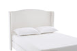 Hannah Upholstered Wingback Bed Size King / Tall 54" Headboard Upholstered King Bed / Premium Cream White Chenille / Minimalist Designs / No Box Spring Needed / Easy Assembly / King - DTYStore
