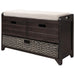 Storage Bench with Removable Basket and 2 Drawers, Fully Assembled Shoe Bench - DTYStore