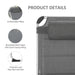 Outsunny Foldable Outdoor Chaise Lounge Chair, 5-Level Reclining Camping Tanning Chair with Aluminum Frame, Padding, and Headrest for Beach, Yard, Patio, Pool, Gray - DTYStore