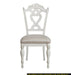 Victorian Style Antique White Desk Chair 1pc Upholstered Cushioned Seat Traditional Craving Wooden Funiture - DTYStore