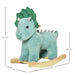 Kids Plush Ride-On Rocking Horse Triceratops-shaped Plush Toy Rocker with Realistic Sounds for Child 36-72 Months Dark Green - DTYStore