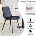 Black artificial leather backrest cushion dining chair, black metal legs, curved widened cushion design for more comfort, suitable for restaurants, kitchens, bedrooms, offices.(4 chairs) 0502 - DTYStore