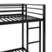 Twin over Twin Metal Bunk Bed, Low Bunk Bed with Ladder, Black - DTYStore