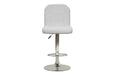 Adjustable Bar stool Chair White Faux Leather Clean Lines Seat Chrome Base Modern Set of 2 Chairs / Bar Stool Dining Kitchen - DTYStore