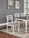 Beautiful Unique Set of 2 Side Chairs White And Grey Kitchen Dining Room Furniture Ladder back Design Chairs Cushion Upholstered - DTYStore