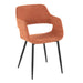 Margarite Contemporary Dining/Accent Chair in Black Metal and Orange Fabric by LumiSource - Set of 2 - DTYStore