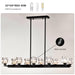 Chandelier for Dining Room, 10-Light Black Farmhouse Linear Pendant Light Fixture, Modern Crystal Hanging Lighting Chandelier for Kitchen Island, Bar, Long Table, G9 Bulb(10*G9*MAX 40W) - DTYStore