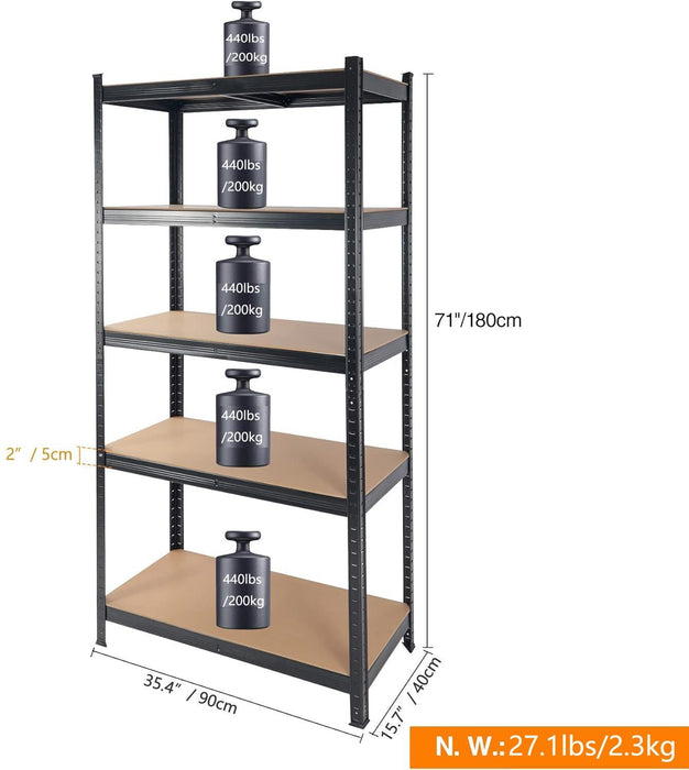 2000LBS Capacity Garage Storage Shelves Heavy Duty - DTYStore