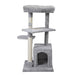 Double Level Cat Tree Stand House Furniture Kittens Activity Tower Posts Kitty Pet Play House - light gray - DTYStore