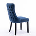 Furniture,Upholstered Wing-Back Dining Chair with Backstitching Nailhead Trim and Solid Wood Legs,Set of 2, Blue,SW8809BL, KD - DTYStore
