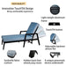 3PC Outdoor Aluminum Patio Furniture Chaise Lounge Set, 2 Chaise & 1 End Table with Modern Tapered Feet,Pneumatic Adjustable Backrest for Effortless Reclining, Wheels, Sunbrella Cushion, Ember Black - DTYStore