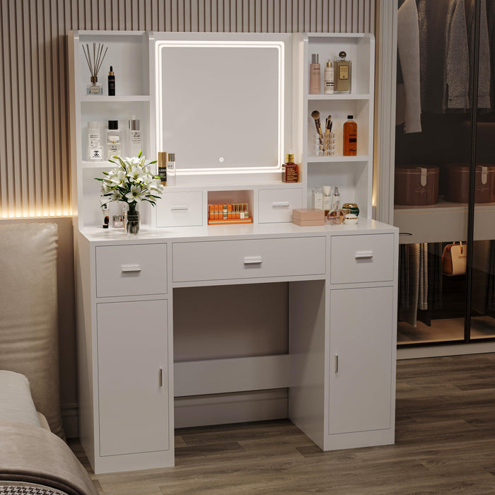 Newly Designed Smart Mirror Dressing Table with drawers and storage cabinet, dressing table with dressing pad for bedroom, dressing room - DTYStore