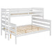 Wood Twin XL over Queen Bunk Bed with Ladder, White(Old SKU:GX000446AAK) - DTYStore