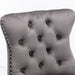 Contemporary Velvet Upholstered Barstools with Button Tufted Decoration and Wooden Legs, and Chrome Nailhead Trim, Leisure Style Bar Chairs,Bar stools, Set of 2 (Gray),SW1902GY - DTYStore