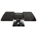 Modern Square Dining Table,Stretchable,Printed Black Marble Table Top+MDF X-Shape Table Leg with Metal Base - DTYStore