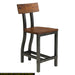 Rustic Brown and Gunmetal Finish Wooden Counter Height Chairs 2pc Set Industrial Design Dining Furniture - DTYStore