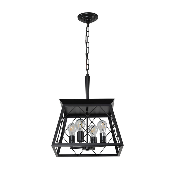 4-Light Farmhouse Chandeliers For Dining Room Black(No Bulbs) - DTYStore