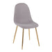 Pebble Contemporary Chair in Gold Steel and Light Grey Fabric by LumiSource - Set of 2 - DTYStore