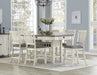 Antique White Finish Wood Counter Height Chairs Set of 2pc Textured Fabric Upholstered Dining Furniture - DTYStore