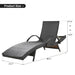 80'' Outdoor Wicker Chaise Lounge Chairs Set of 2, Patio Rattan Reclining Chair Pull-out Side Table Adjustable Backrest Ergonomic Wave Design Pool Sunbathing Recliners, Dark Brown - DTYStore