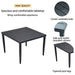 5-Piece Outdoor Patio Aluminum Furniture, Modern Dining Set, including 4 Dining Chairs Sunbrella Fabric Cushioned and 40' Square Dining Table with Umbrella Hole, Ember Black - DTYStore