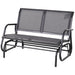 Outsunny 2-Person Outdoor Glider Bench, Patio Double Swing Rocking Chair Loveseat w/Powder Coated Steel Frame for Backyard Garden Porch, Gray - DTYStore