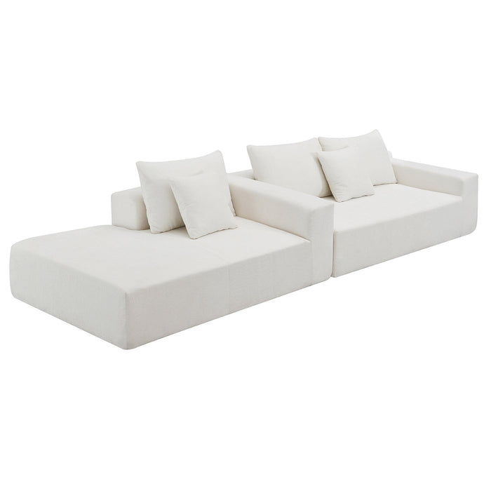 Modular Sectional Living Room Sofa Set, Modern Minimalist Style Upholstered Couch,2 PC Free Combination - DTYStore