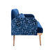Modern Velvet Loveseat Sofa , Comfy Upholstered 2-Seater Sofa with Gold Metal Legs, Small Loveseat Accent Couch for Living Bedroom Leisure Areas (Navy Velvet) - DTYStore
