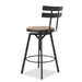 METAL CHAIR WITH WOODEN SEAT(set of 2) - DTYStore