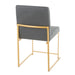 High Back Fuji Contemporary Dining Chair in Gold and Grey Faux Leather by LumiSource - Set of 2 - DTYStore