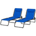 Outsunny Folding Chaise Lounge Pool Chair, Patio Sun Tanning Chair, Outdoor Lounge Chair with 4-Position Reclining Back, Breathable Mesh Seat for Beach, Yard, Patio, Blue - DTYStore