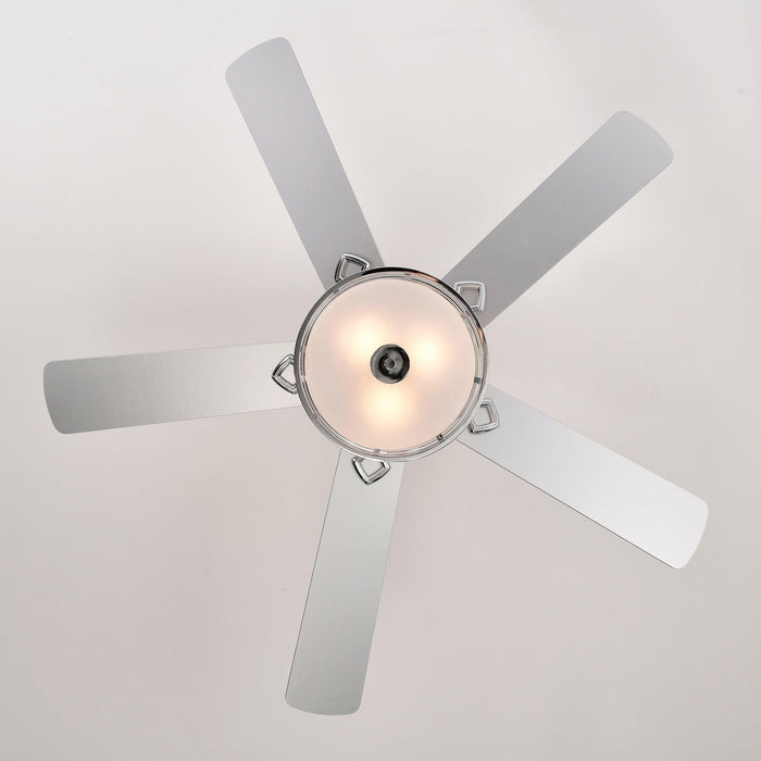 52" 3-Light Chrome Drum Shade LED Ceiling Fan + Remote, Traditional Farmhouse Rustic Industrial Bohemian Country Cottage Transitional Glam for Home, Kitchen, Living Room - DTYStore