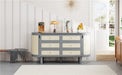 Full Murphy Bed with Hidden Storage & Modern Woven Design,Gray - DTYStore
