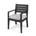 Outdoor Dining Chair Set of 2, Dark Grey With Light Grey Cushion - DTYStore