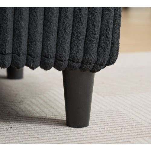 [NEW ARRIVED] [VIDEO PROVIDED] 54.75' W Oversized Chaise Lounge Chair,Fluffy cushioned sofa bed,Deep Seat,Corduroy,2 Pillows,4 gears can be adjusted,Leisure Sleeper Sofa Chair for Living Room, Black - Image 23