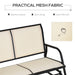 Outsunny 2-Person Outdoor Glider Bench, Patio Double Swing Rocking Chair Loveseat w/Powder Coated Steel Frame for Backyard Garden Porch, Beige - DTYStore