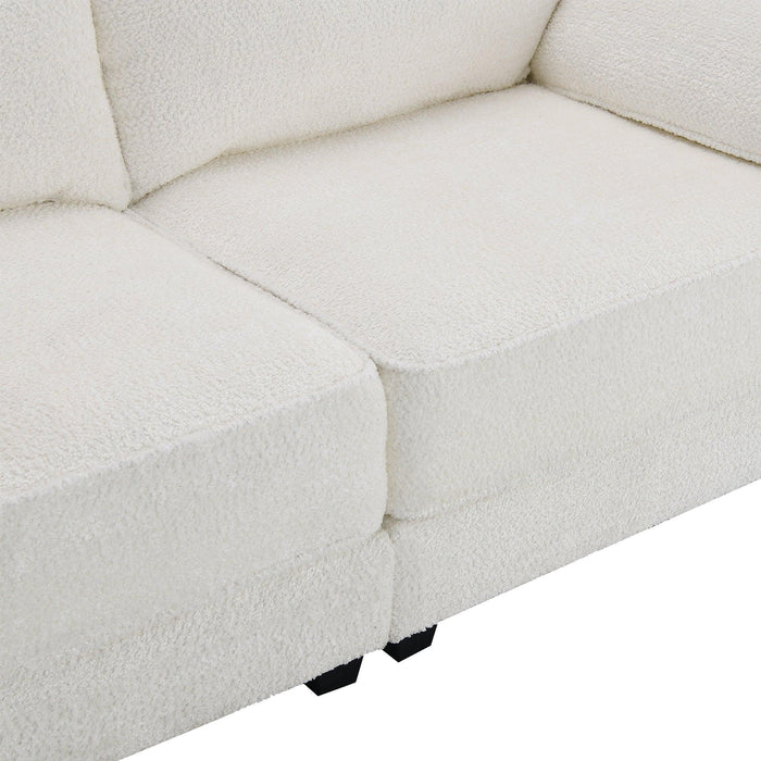 Free Combination Modular Convertible Sectional Sofa Bed Set, 4 Seat Upholstered Sleeper Corner Couch, Deep-Seat Loveseat with Ottoman for Living Room, Office, Apartment,2 Colors - DTYStore
