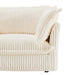Slipcovered Sectional 2 Seater Sofa Couch with Convertible Ottoman, Wide and Deep Seat L Shaped Sofa with Detachable Cover and Soft Multiple Big Pillows,Cream Corduroy Fabric