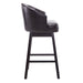 33.25' Swivel Counter Stools Set of 2, Upholstered Counter Height Bar Stools with Solid Rubber Wood Frame, Backrest, Footrest, Armless Barstools for Home Bar, Kitchen Counter, Dark Brown - DTYStore