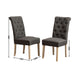 Habit Solid Wood Tufted Parsons Dining Chair, Set of 2, Charcoal - DTYStore