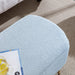 Blue Storage Ottoman Bench for End of Bed Gold Legs, Modern Grey Faux Fur Entryway Bench Upholstered Padded with Storage for Living Room Bedroom - DTYStore